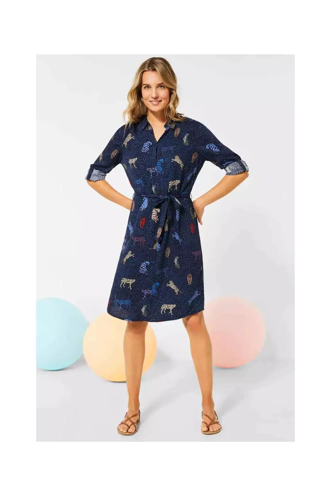 Cecil Robes Mi Longues Femme couleur bleu
