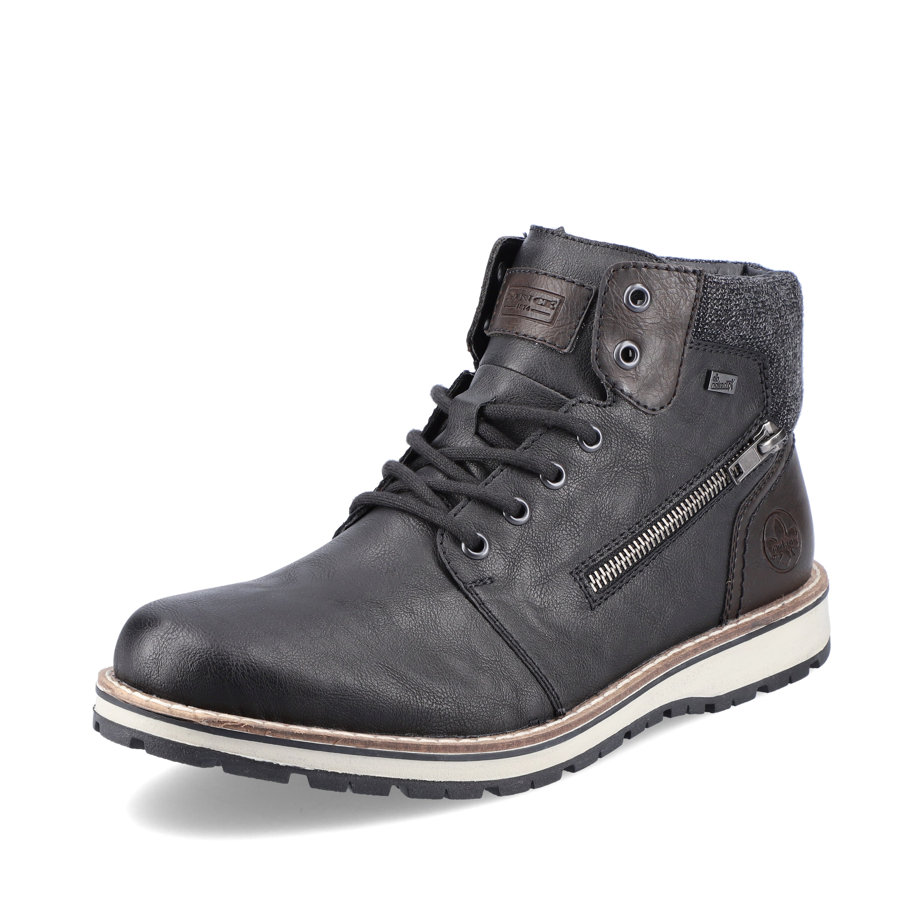 Rieker Herren Schnürstiefel asphaltschwarz