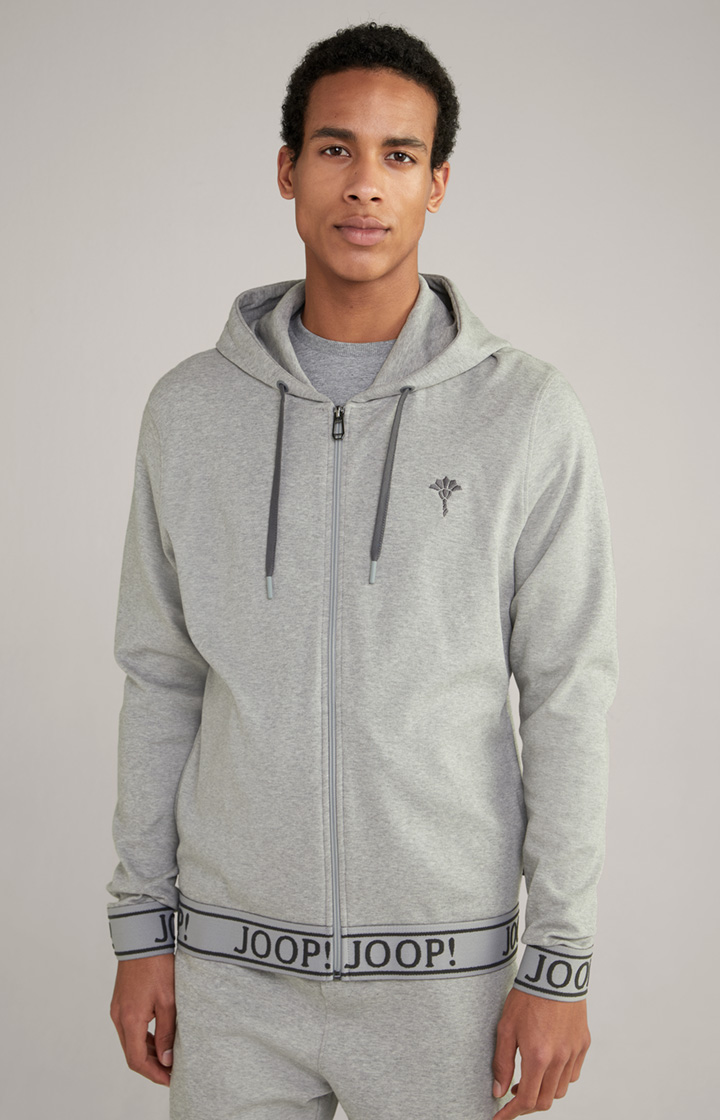 Sweatjacke in Hellgrau meliert