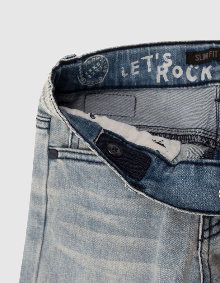 Jean slim bleu avec ceinture tressée garçon