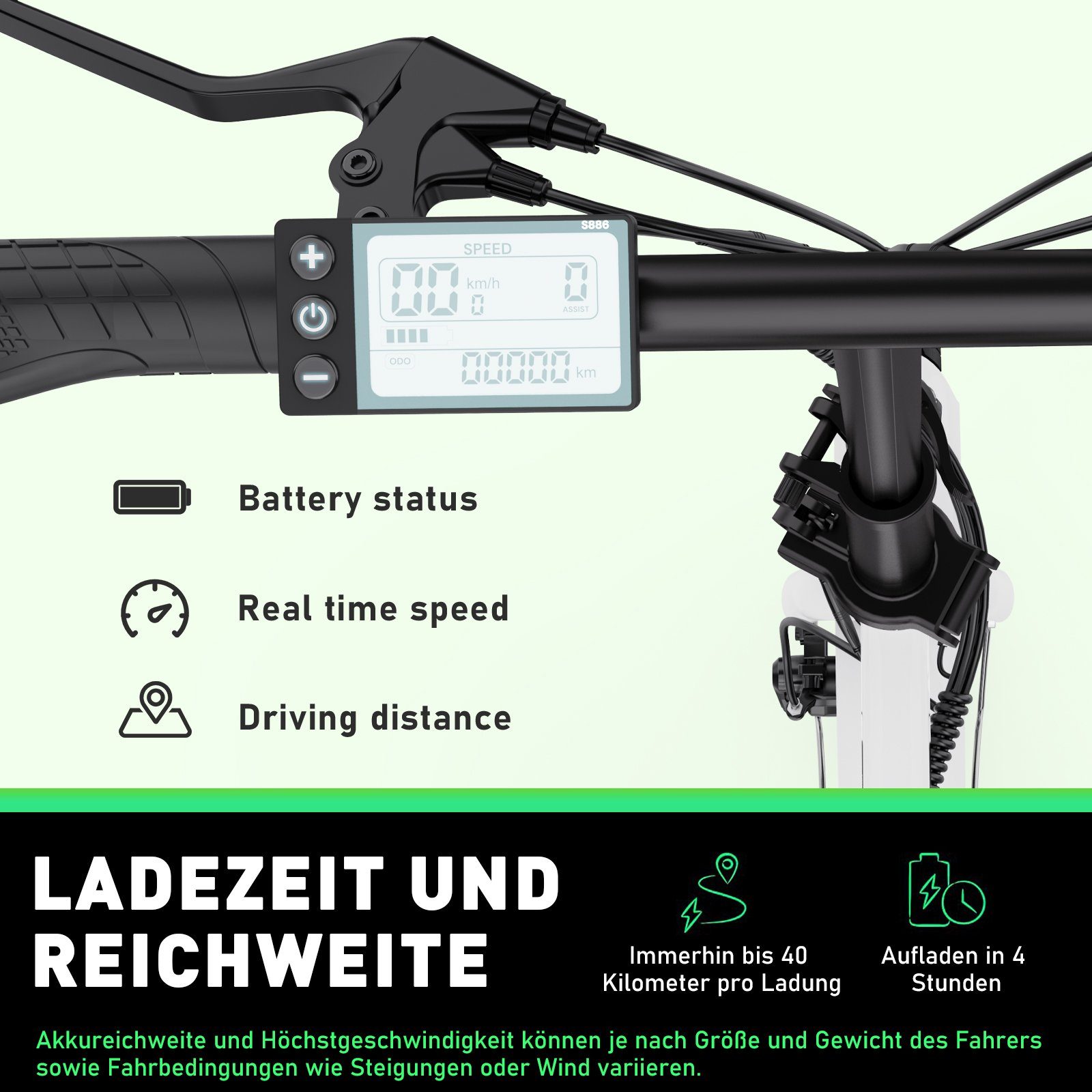 HITWAY E-Bike 36V/8,4Ah Batterie,250W Motor,25km/h,bis 35-70km,16