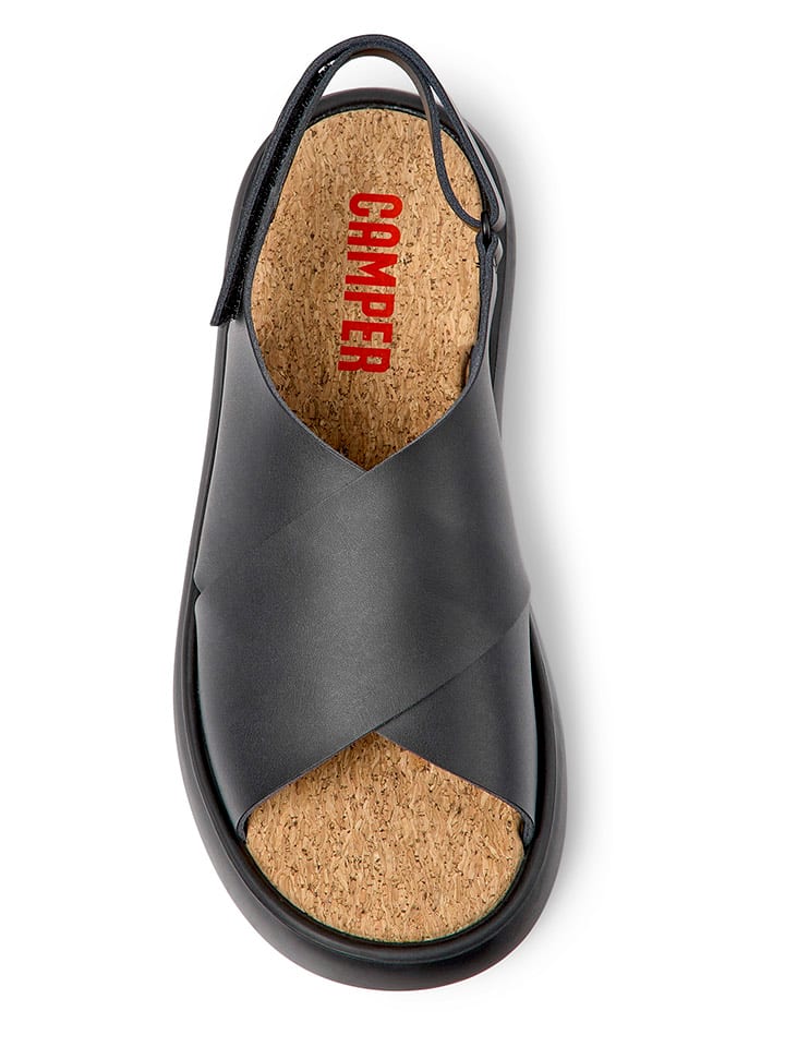 Camper Leder-Sandalen in Schwarz günstig kaufen