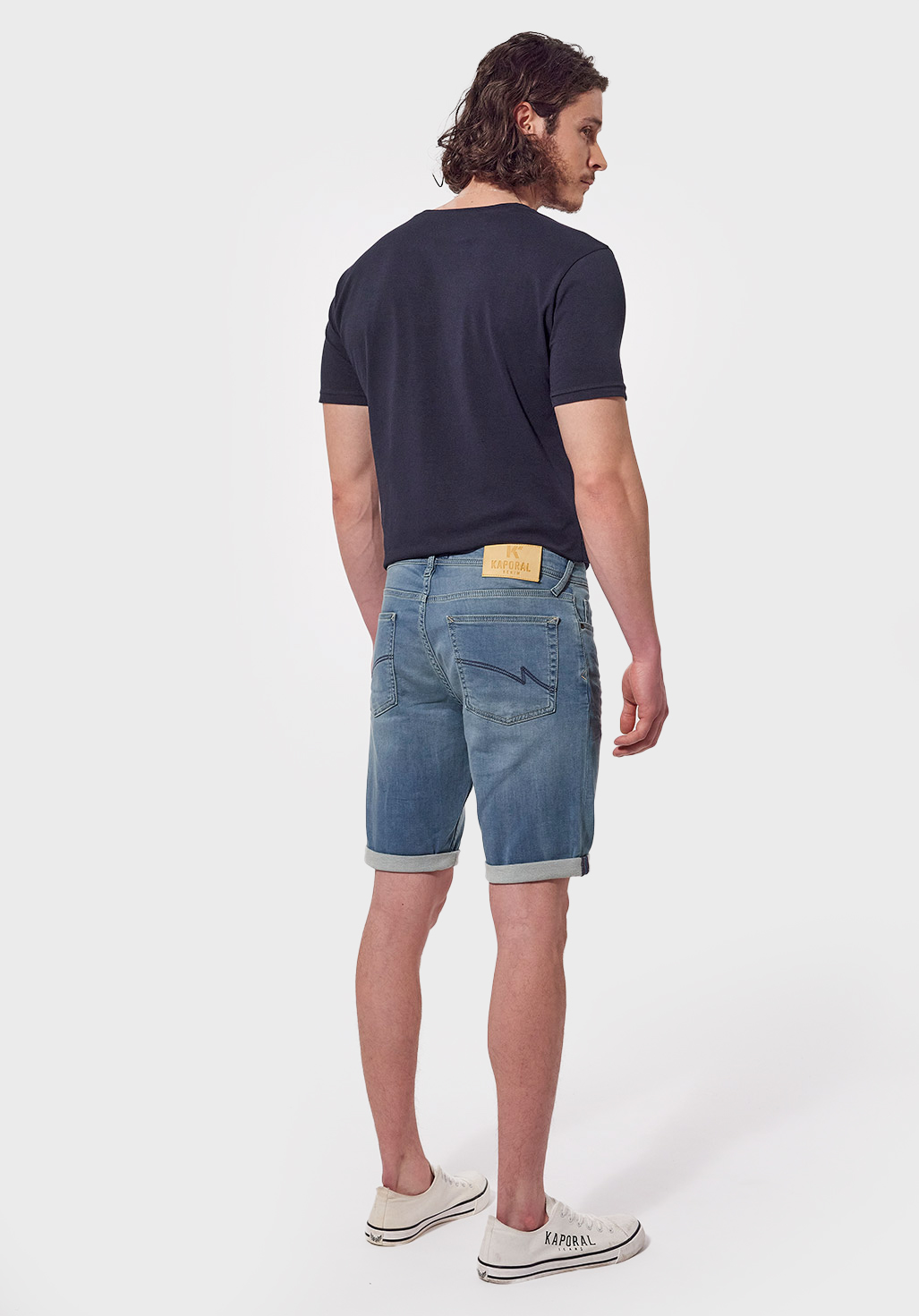 VIXTO  Bermuda en jean straight Homme bleu clair délavé