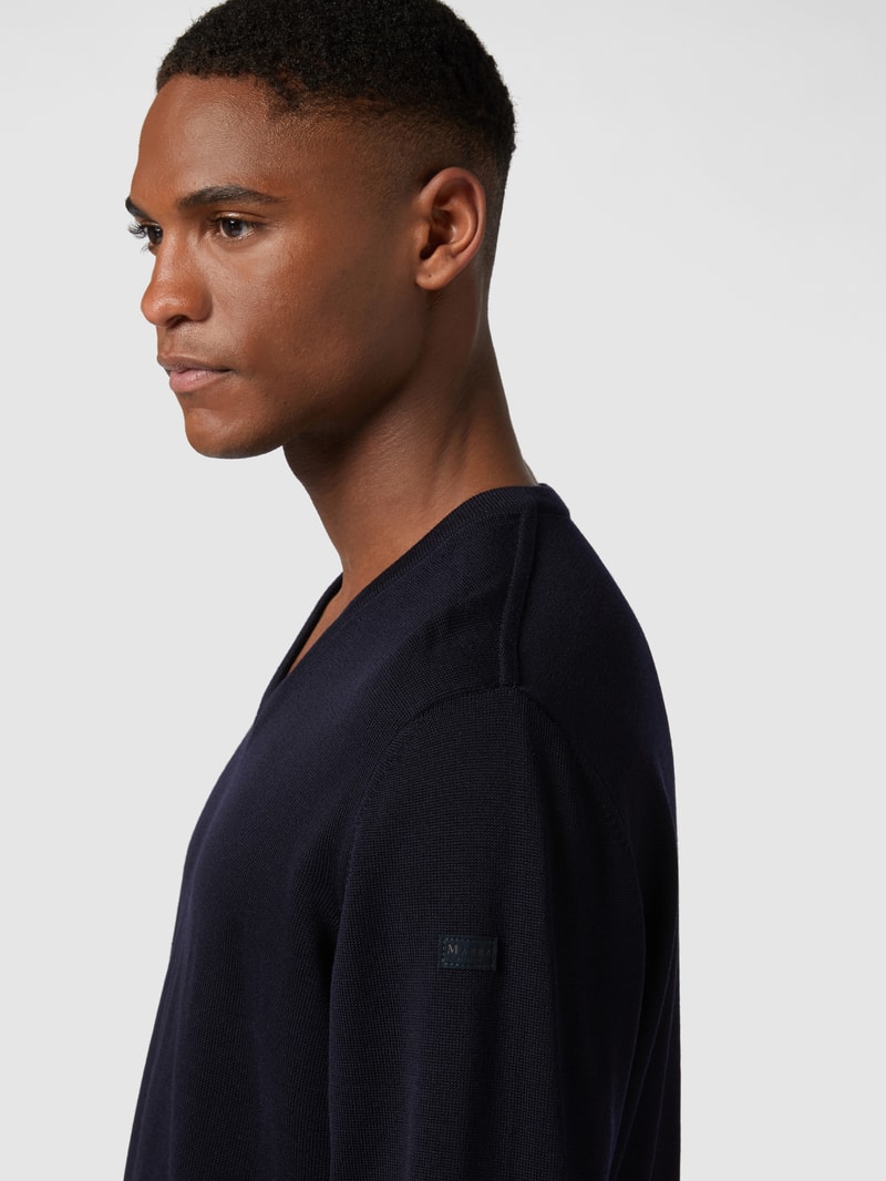 Pullover aus Schurwolle in marineblau