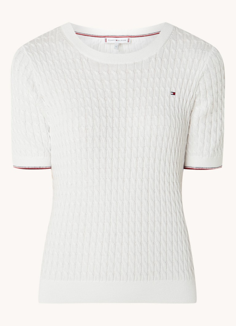 Tommy Hilfiger Cable knit top with logo embroidery