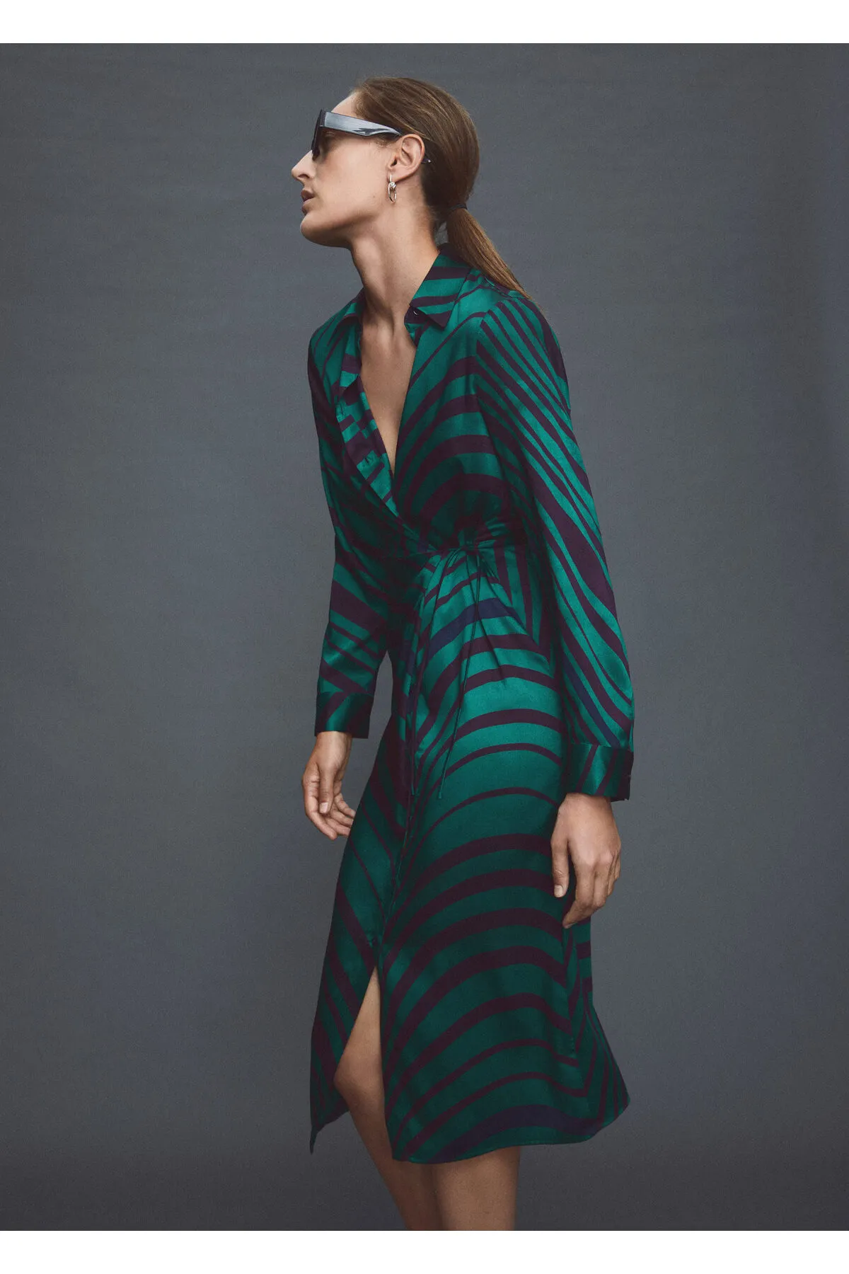 MANGO  Grünes Damenkleid 37065967