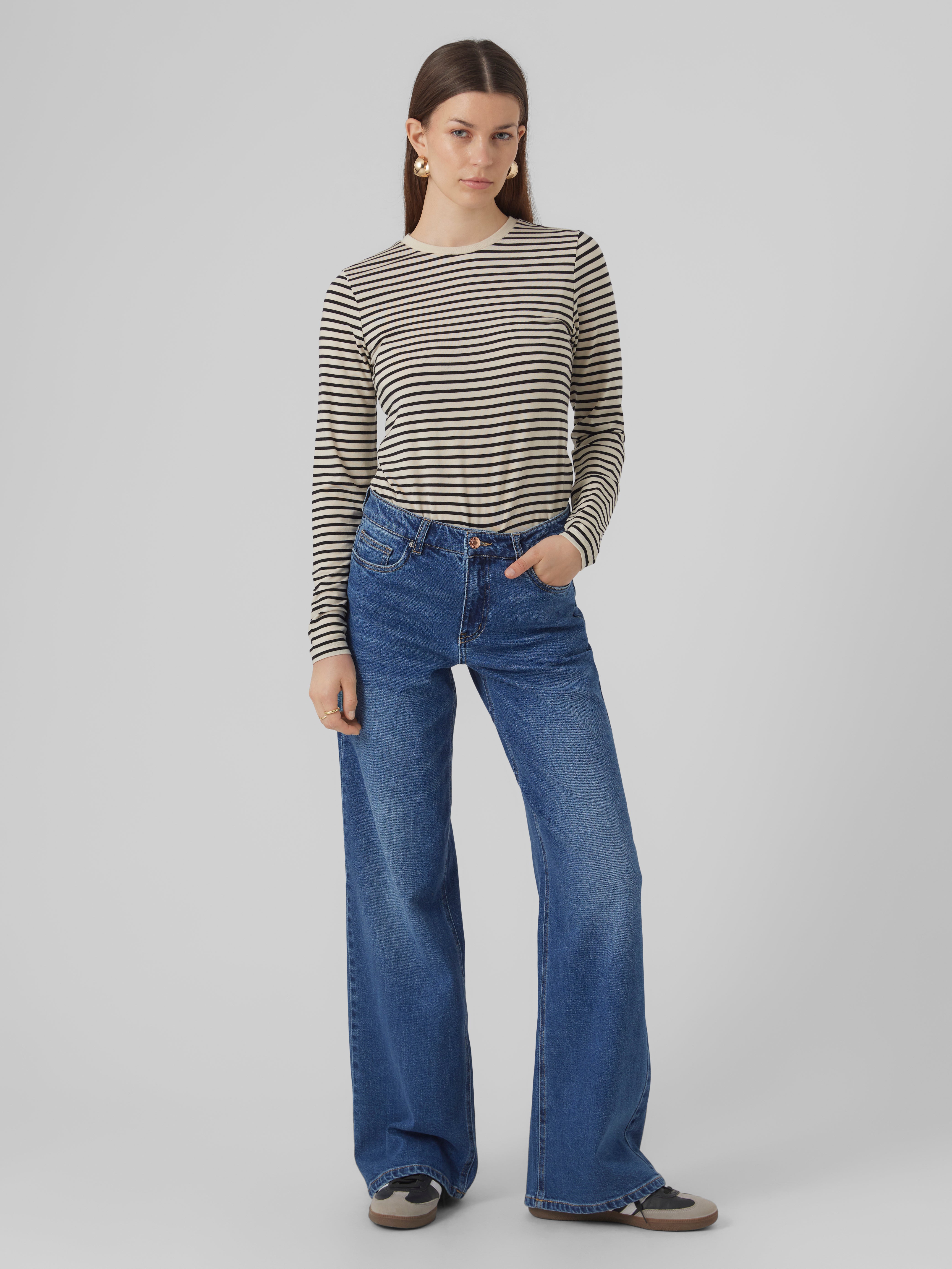 VMFAITH Niedrige Taille Weit geschnitten Jeans