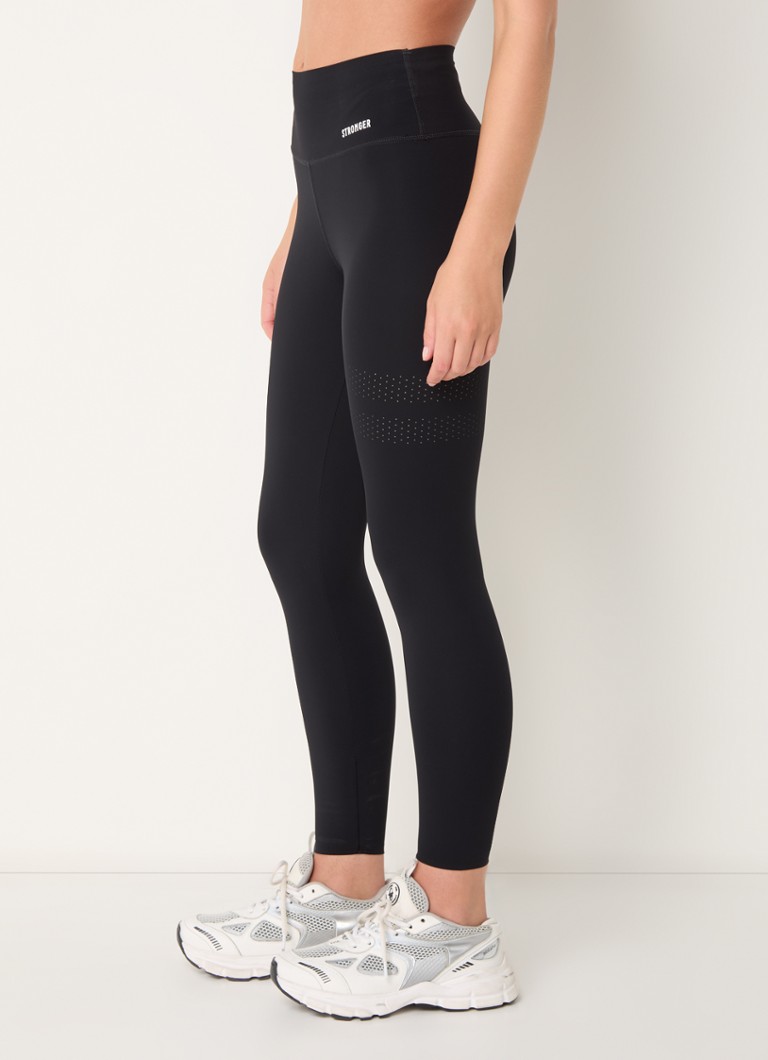 Legging de sport court taille haute STRONGER Lazercut avec logo imprimé