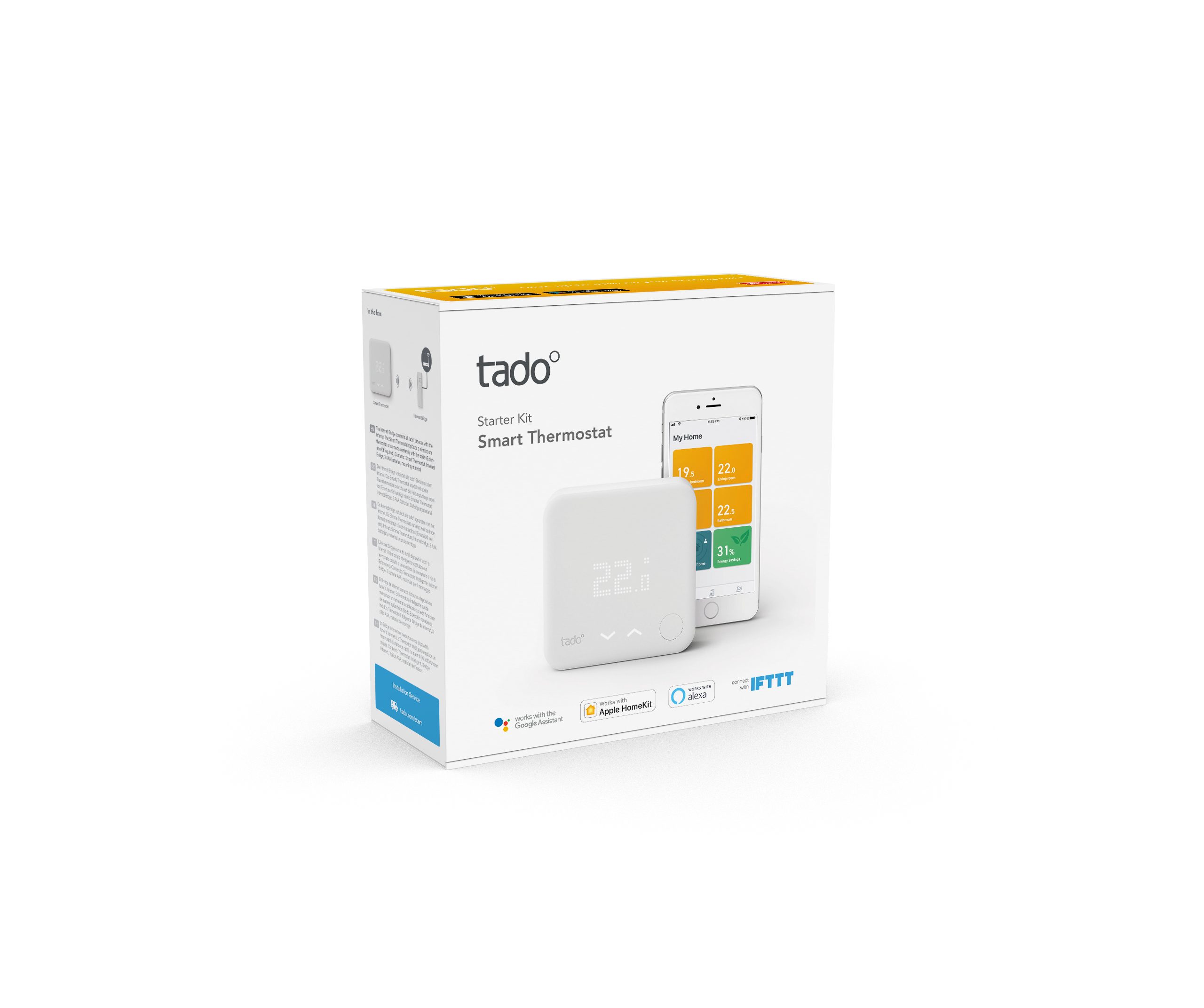 Tado Heizkörperthermostat Starter Kit - Smartes Thermostat V3+ (Verkabelt) für Heizthermen + FBH, (1 St)