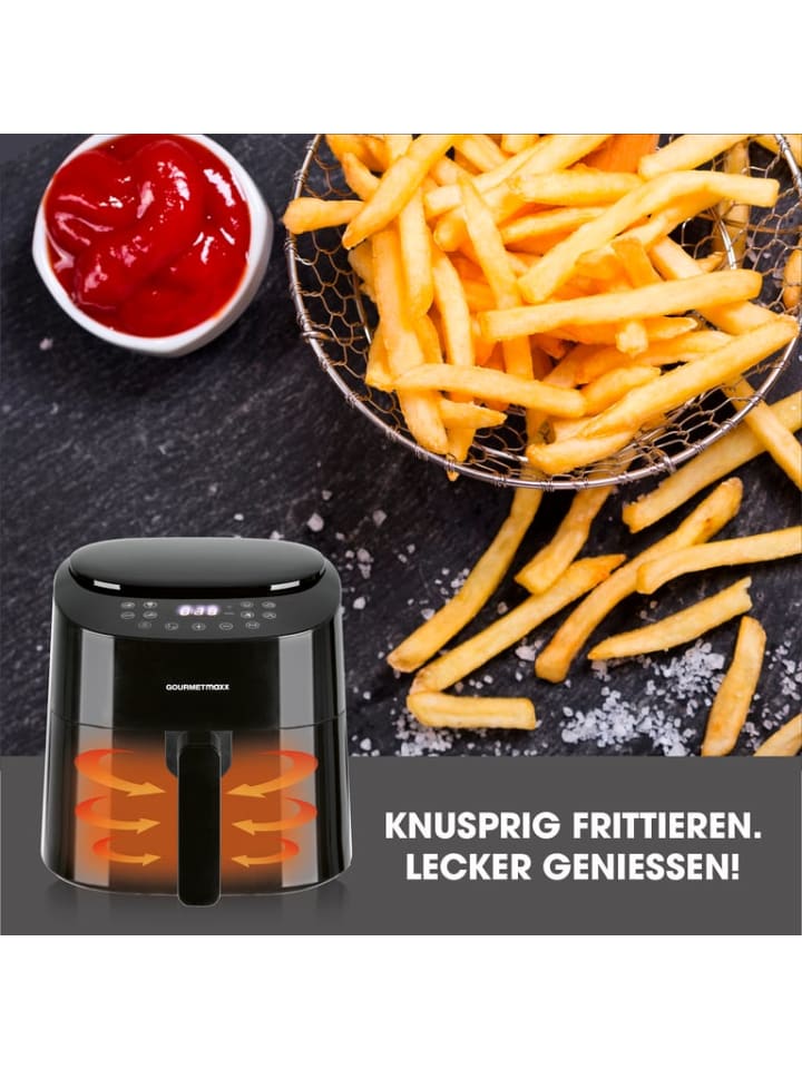 Gourmetmaxx GOURMETmaxx Heißluft-Fritteuse Digital - 4,5l - 1400W - schwarz günstig kaufen onesize