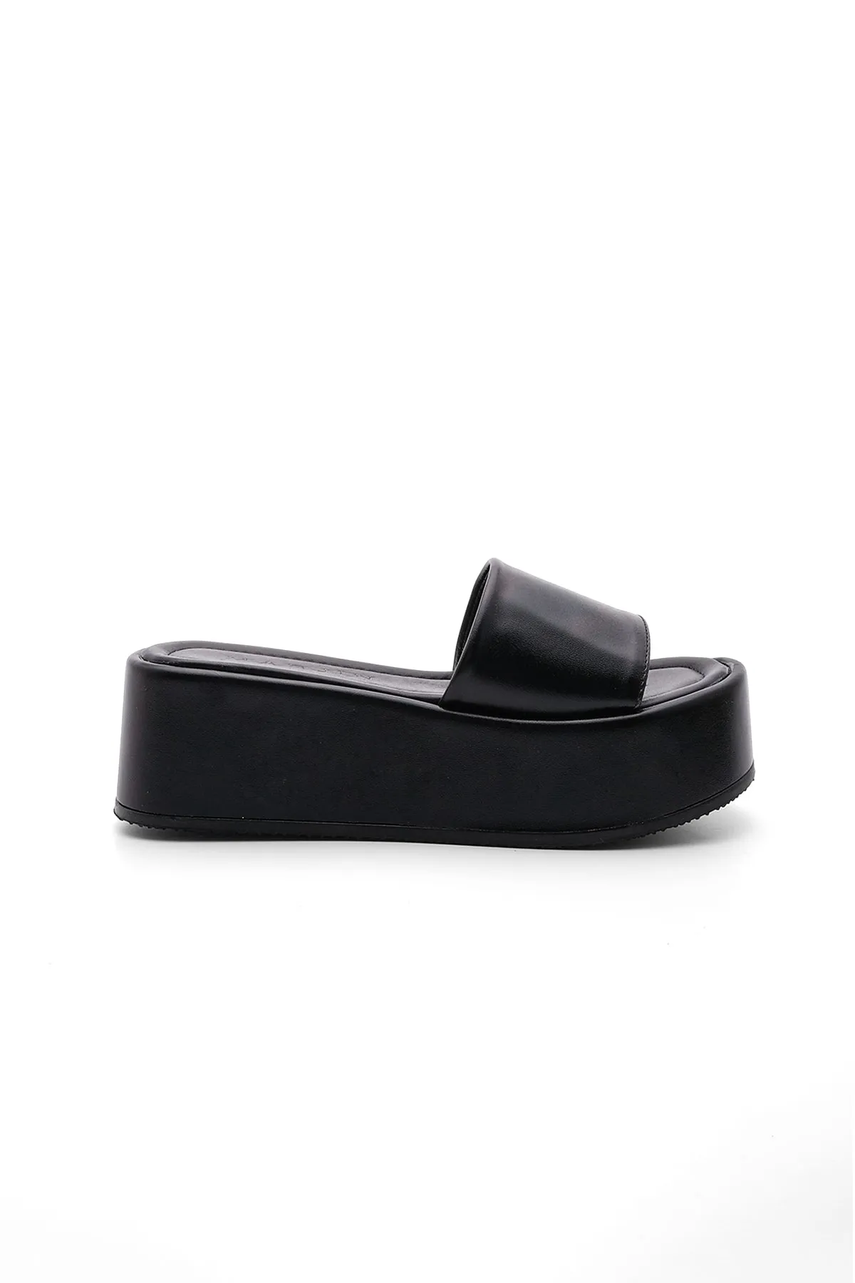 Marjin  Damen Daily Metallic Slipper mit Keilabsatz Devos schwarz