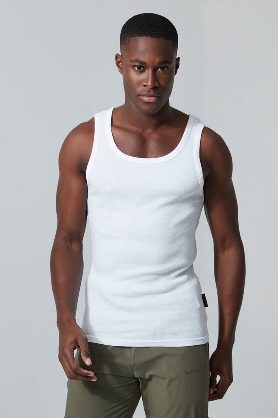 Man Active geripptes Muscle-Fit Gym Tanktop