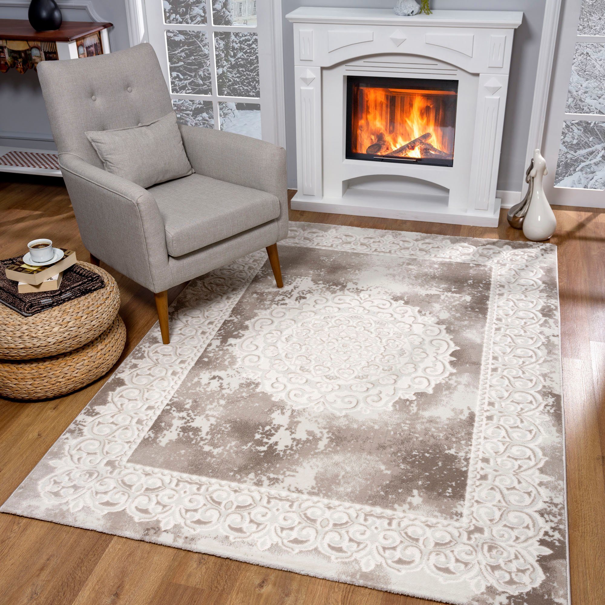 Teppich Harmony 3205, Sanat, rechteckig, Höhe: 12 mm, Wohnzimmer, Orient Optik, Kurzflor, modern, Schlafzimmer