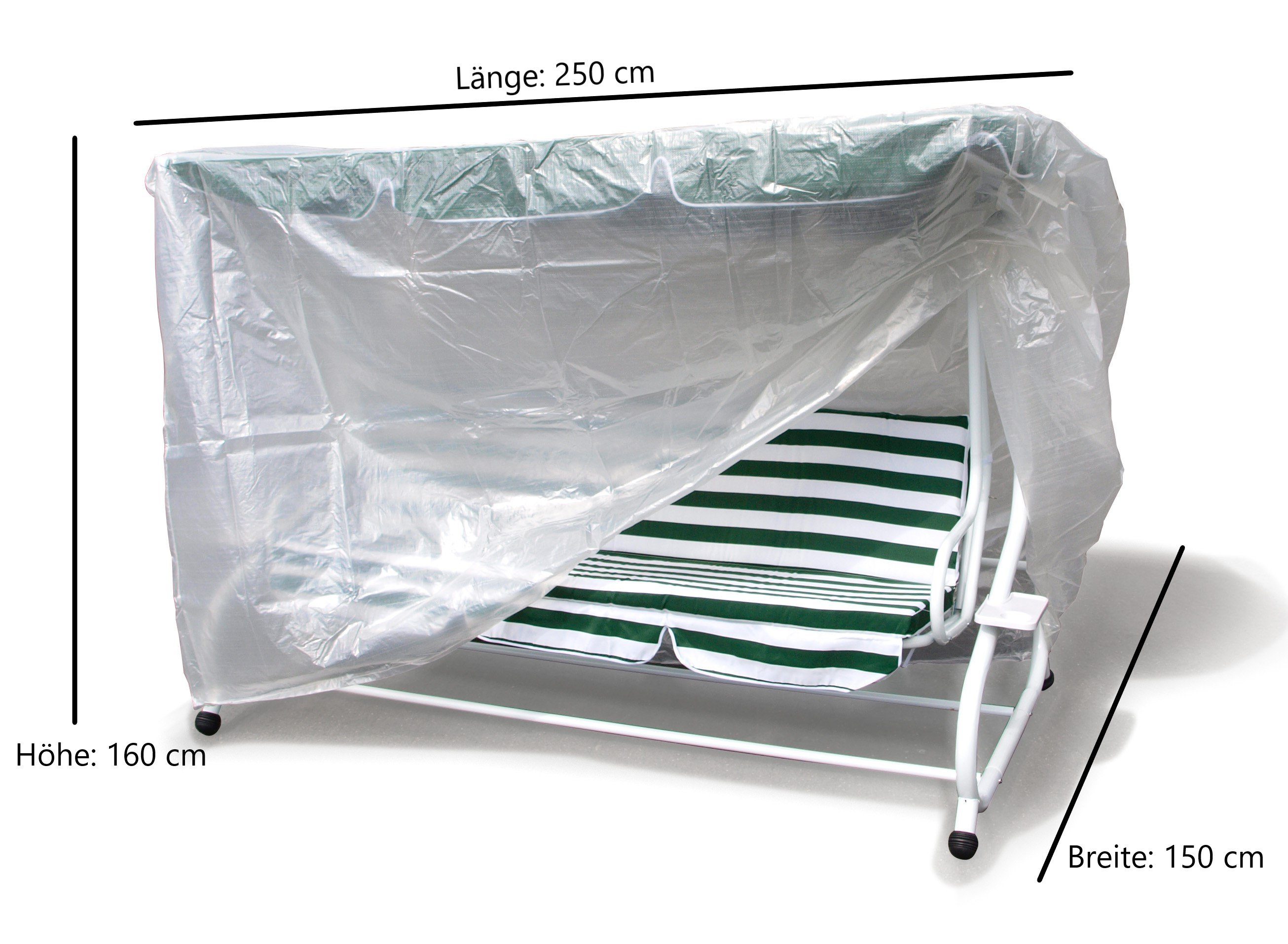 DEGAMO Gartenmöbel-Schutzhülle (1-St), für Hollywoodschaukel 250cm, PE transparent, reißfest und formstabil