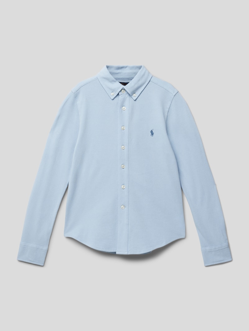 Hemd mit Label-Stitching in bleu
