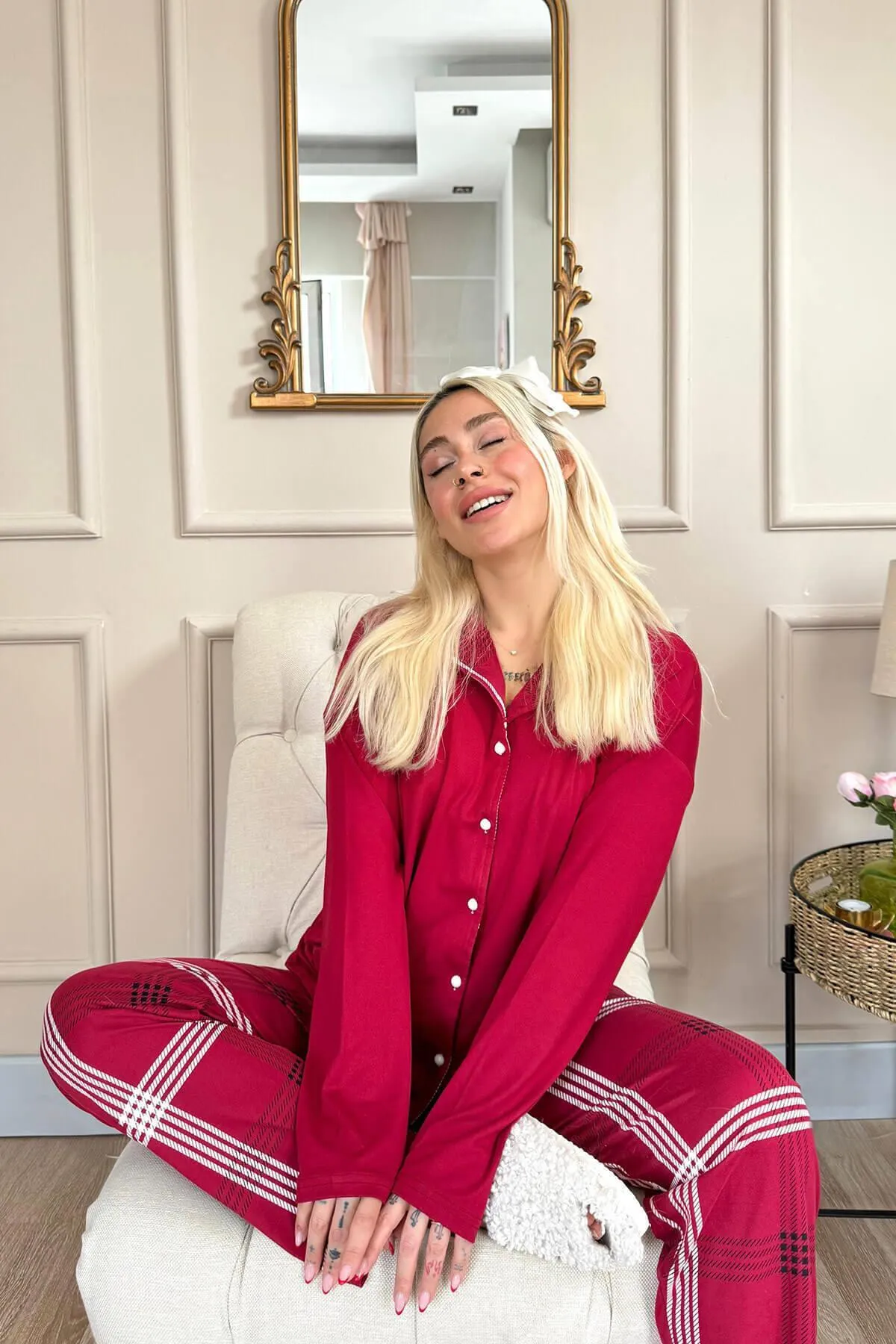 Pijamaevi  Pyjama set - Bordeaux - Muster