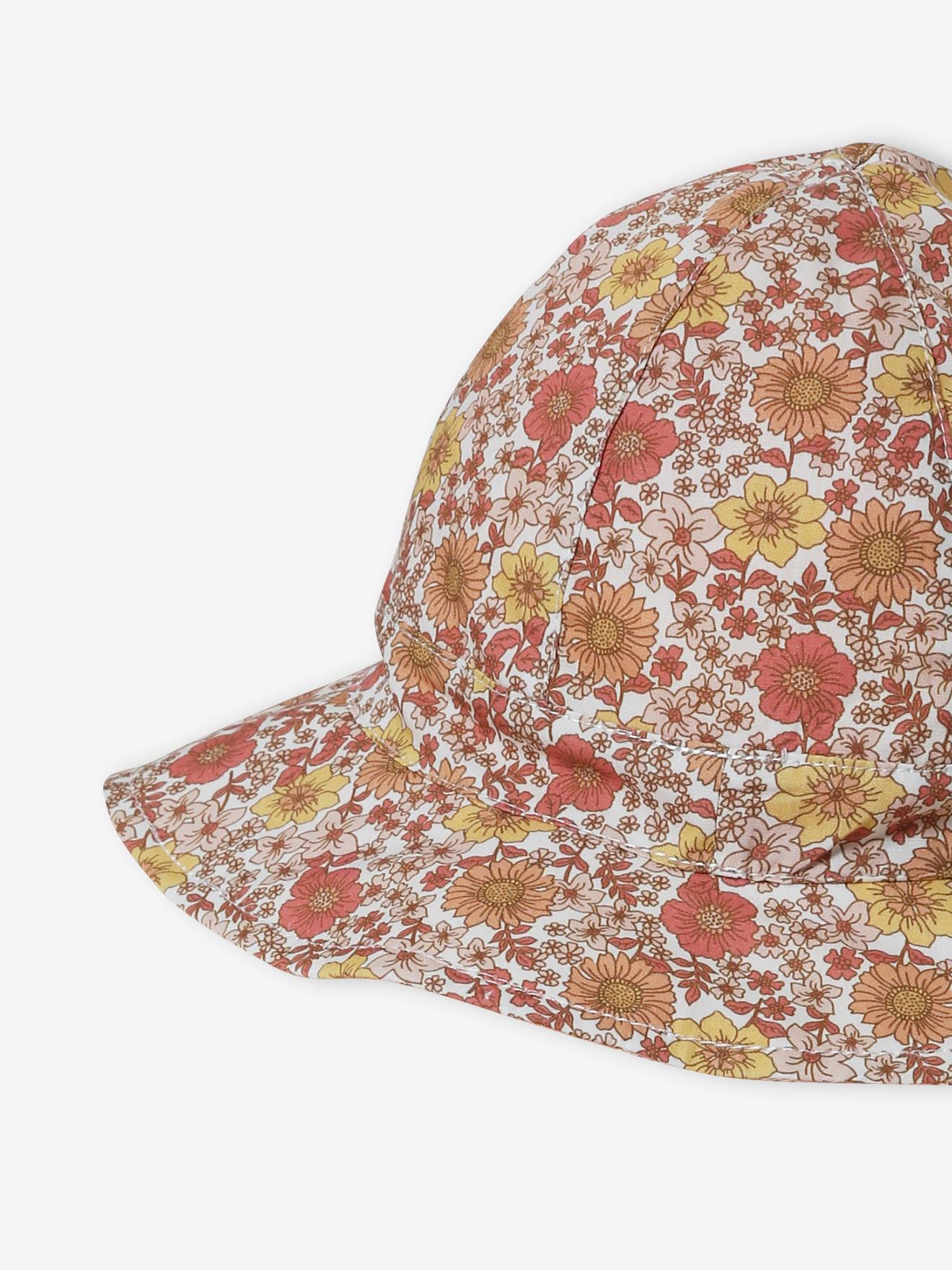 Vertbaudet Wendbarer Mädchen Baby Sonnenhut, Vintage-Look - pfirsich