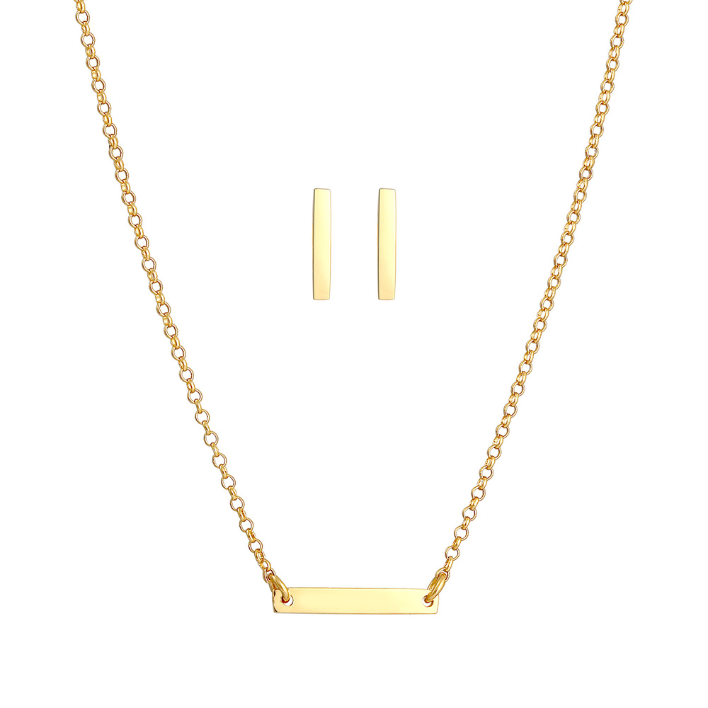 Elli Elli Ensemble de Bijoux Pendentif de bâton d'oreille pour dames Geo Look Trend Ba Bijoux