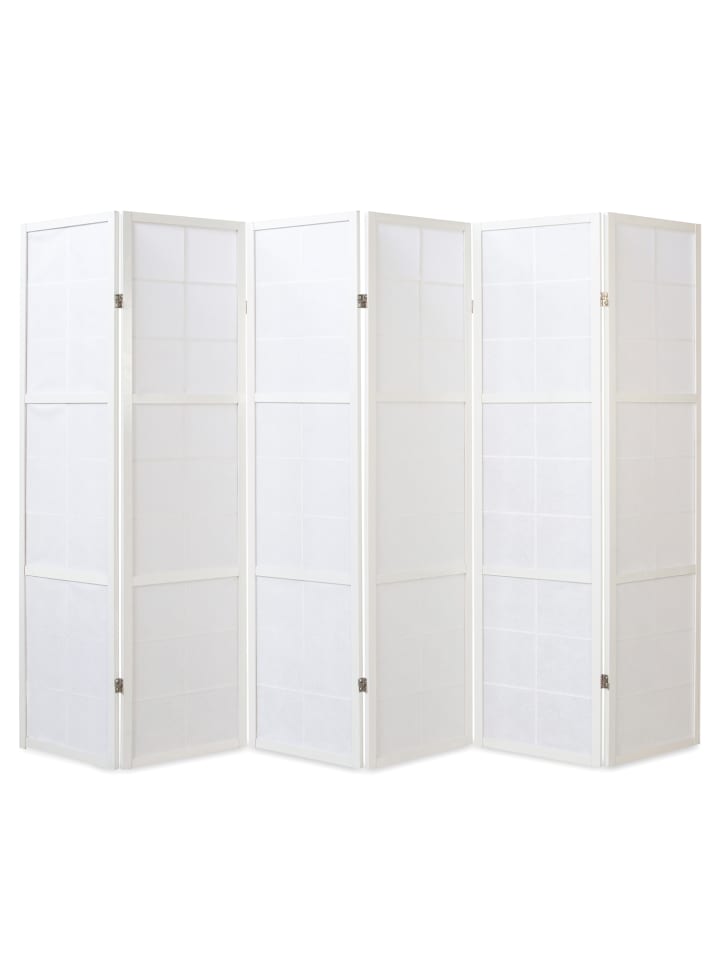 Homestyle4u 6-tlg. Paravent Shoji in Weiß 264x175 cm günstig kaufen onesize