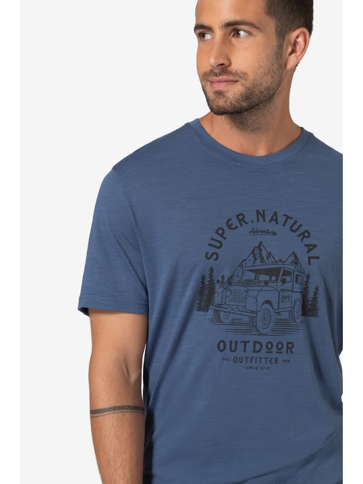 super.natural Merino T-Shirt M LANDI TEE in blau günstig kaufen S