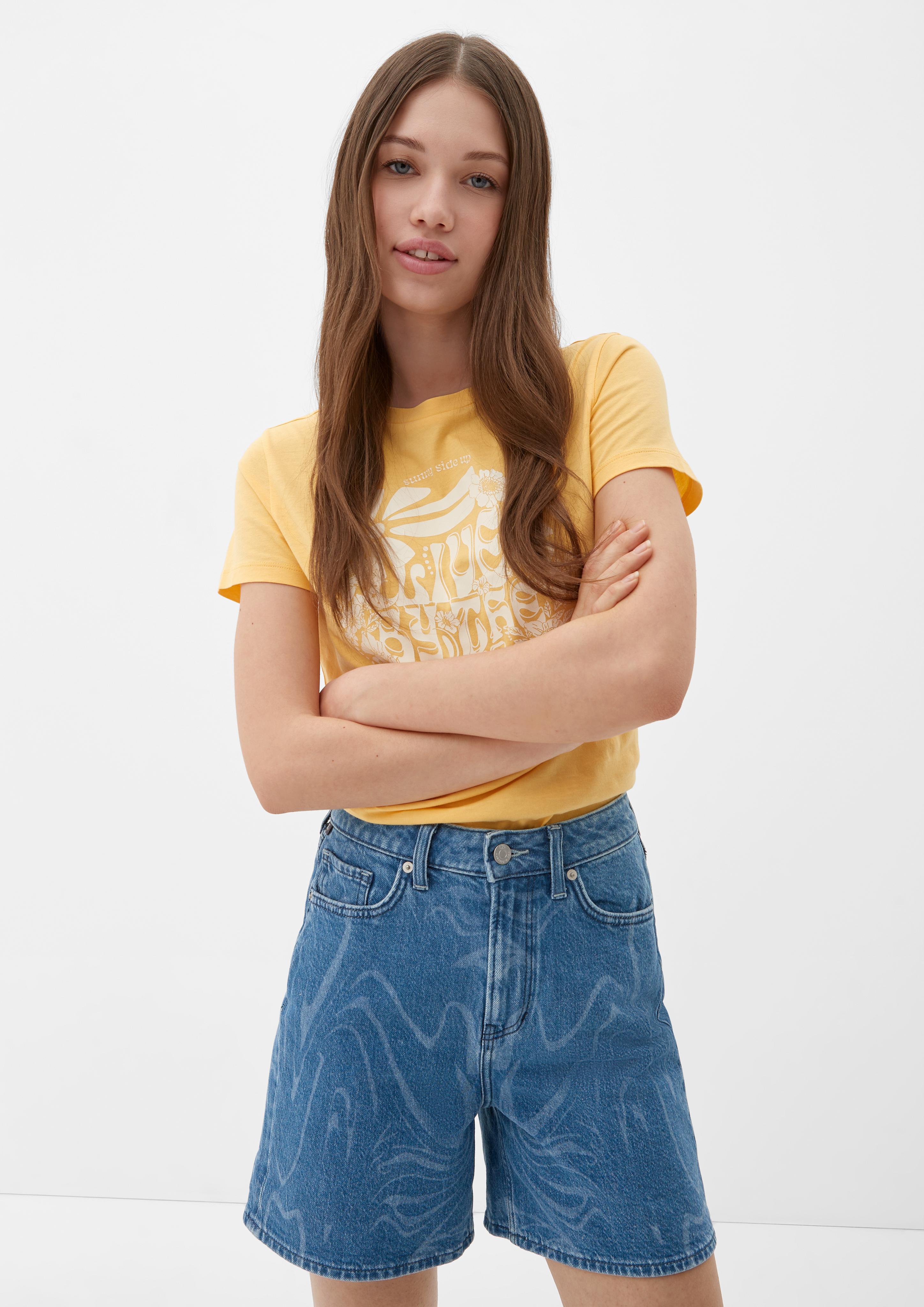 Jeans-Shorts Mom / Relaxed Fit / High Rise / Straight Leg / Allover-Muster  2131041-56Z9