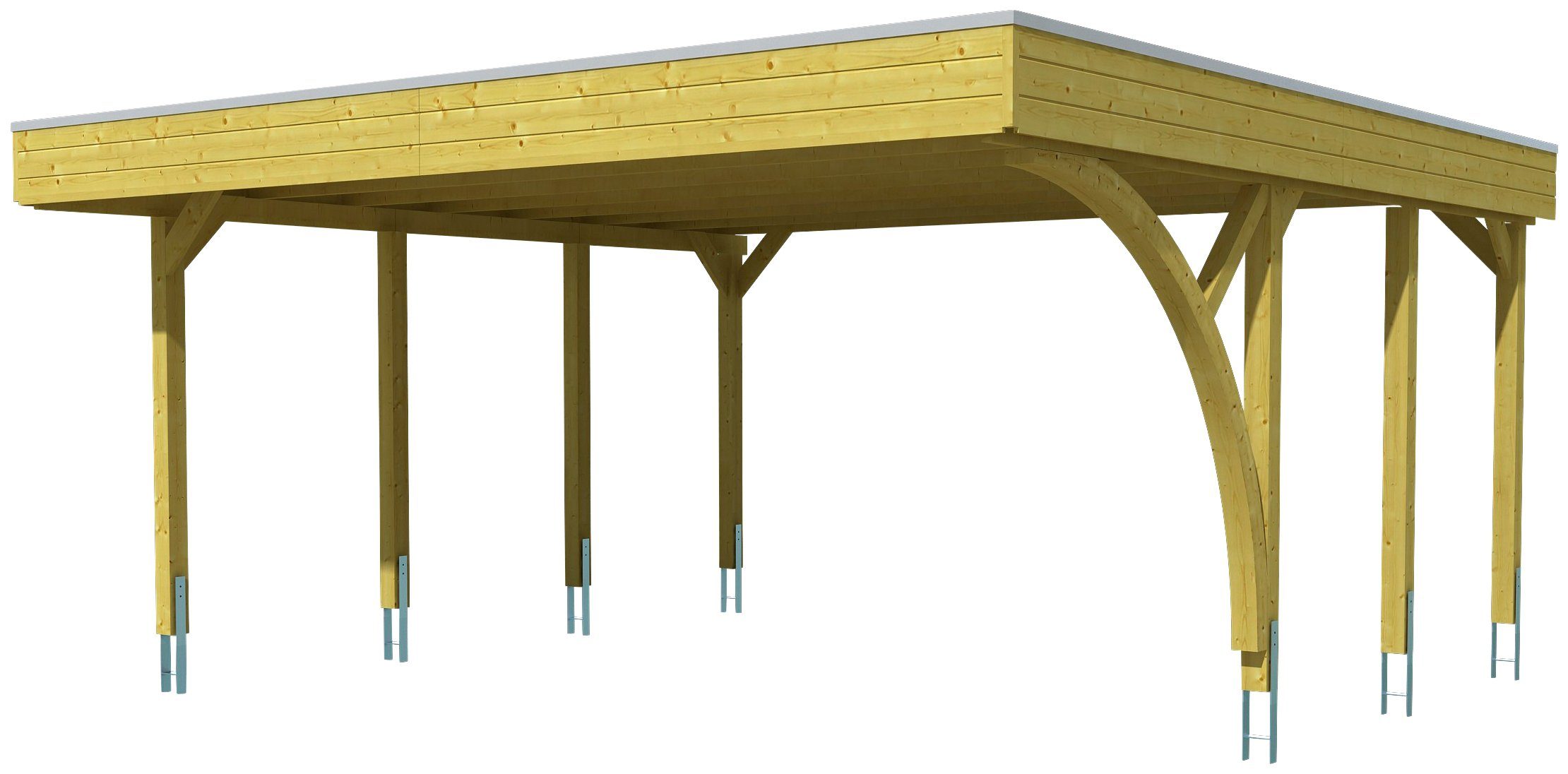 Skanholz Doppelcarport Friesland 7, BxT: 557x555 cm, 201 cm Einfahrtshöhe