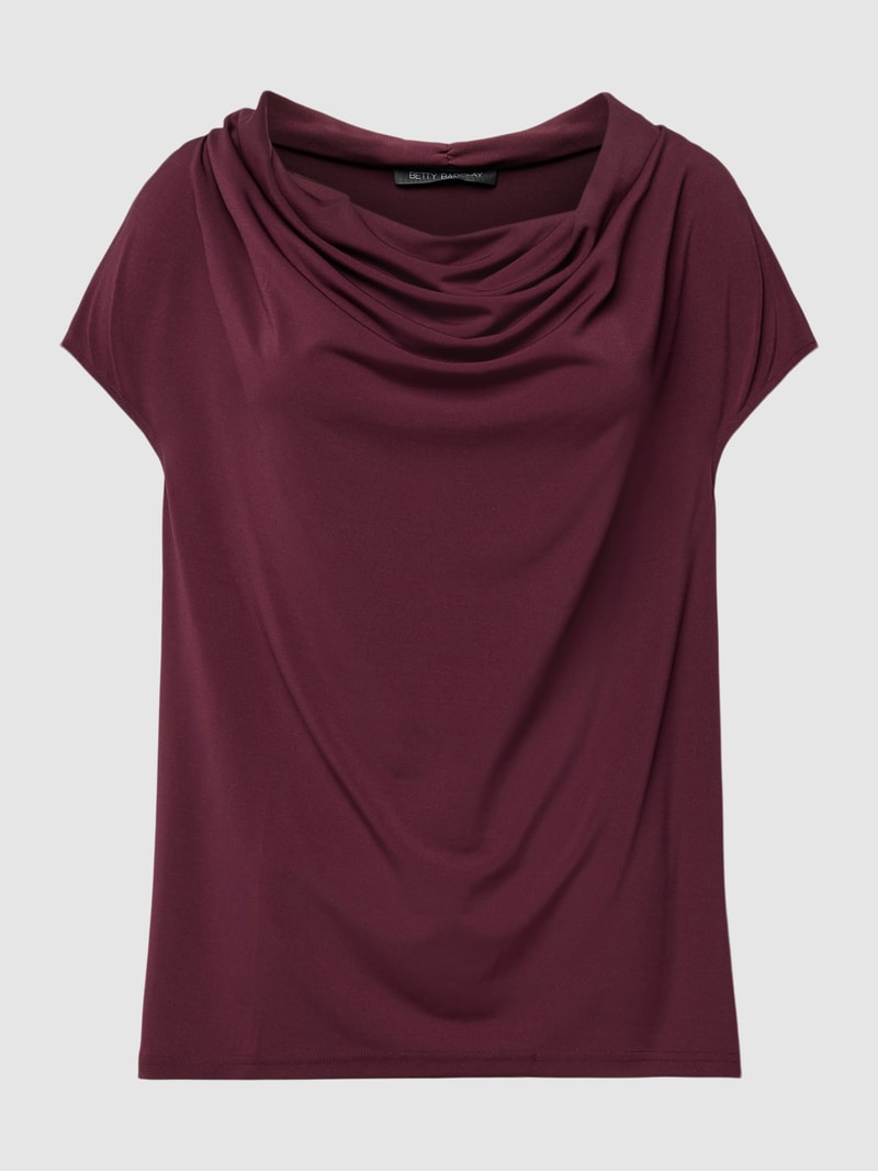 Blusenshirt mit Wasserfall-Ausschnitt in bordeaux rot
