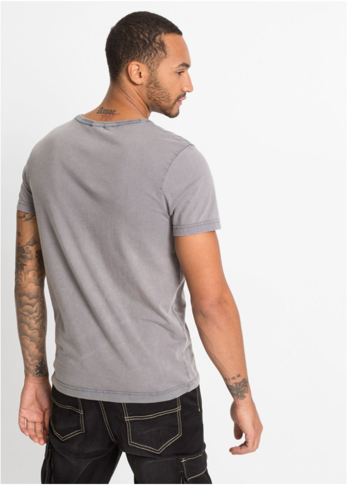 Pflegeleichtes T-Shirt aus Baumwolle, Slim Fit