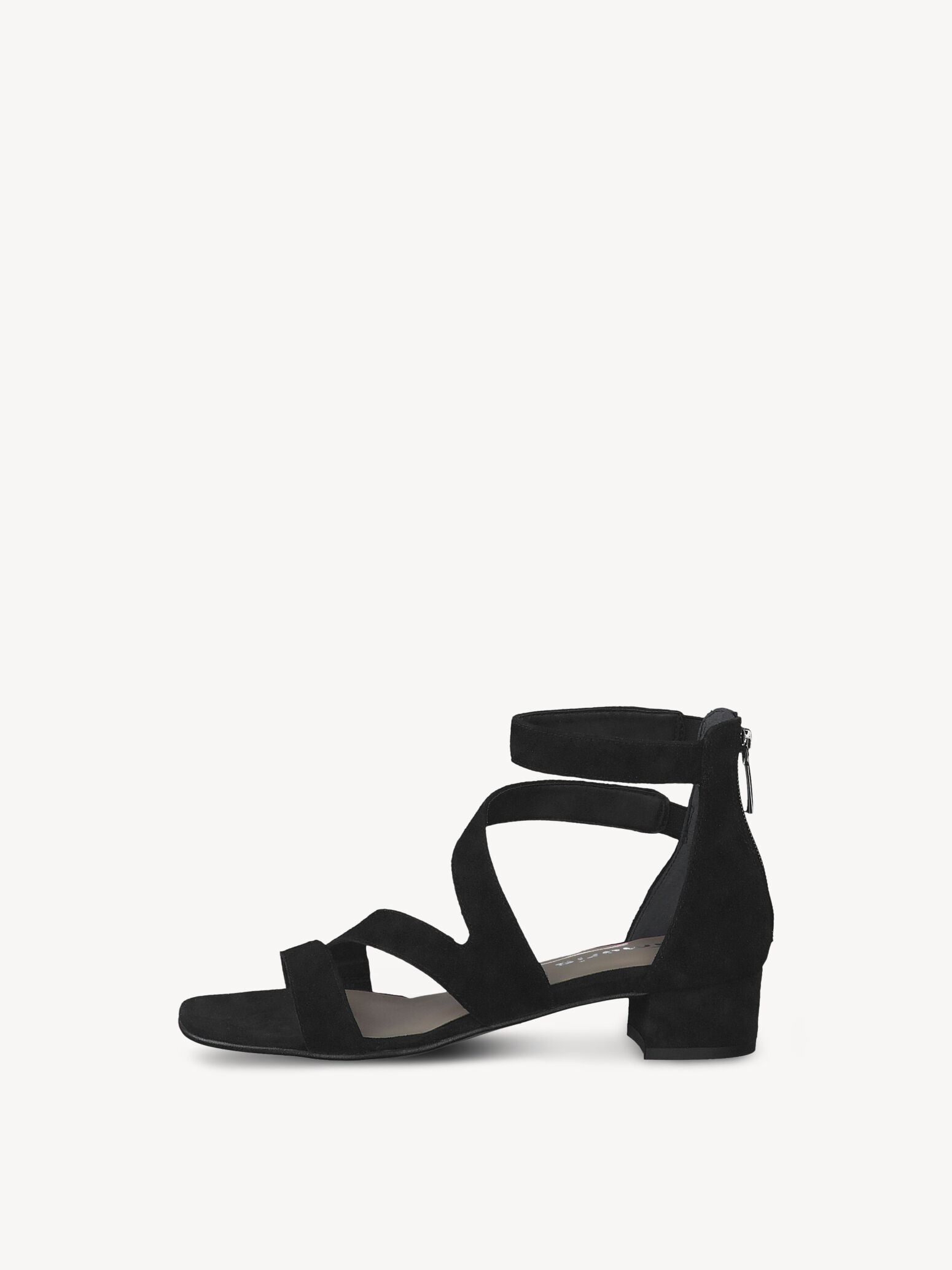 Sandale à talon en cuir - noir