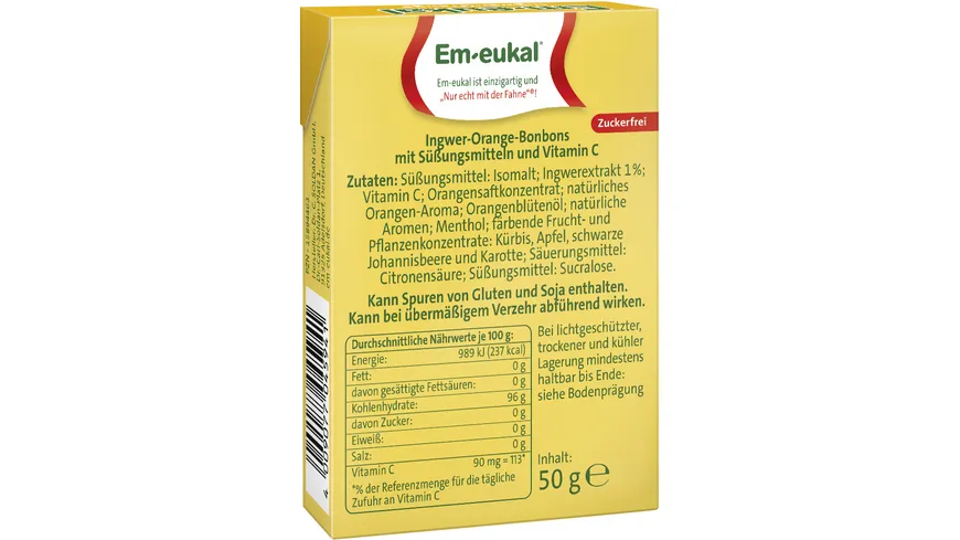 Em-eukal Minis Ingwer-Orange Hustenbonbons 50 g
