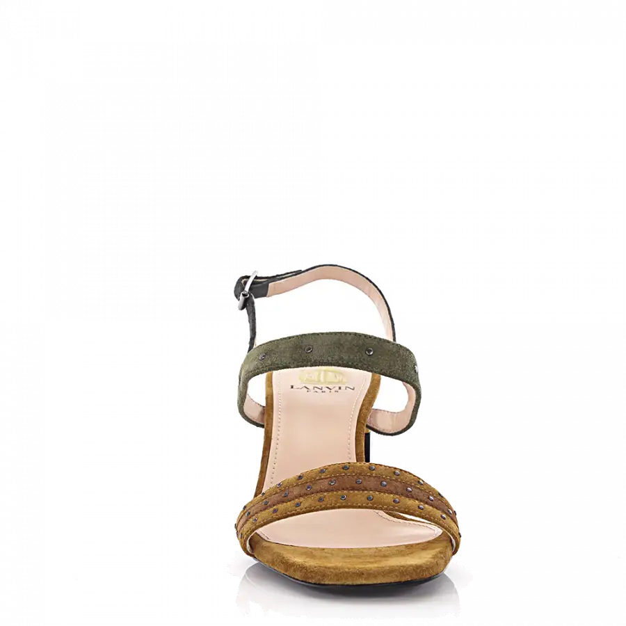 Lanvin - Riemchensandalen Veloursleder beige - beige