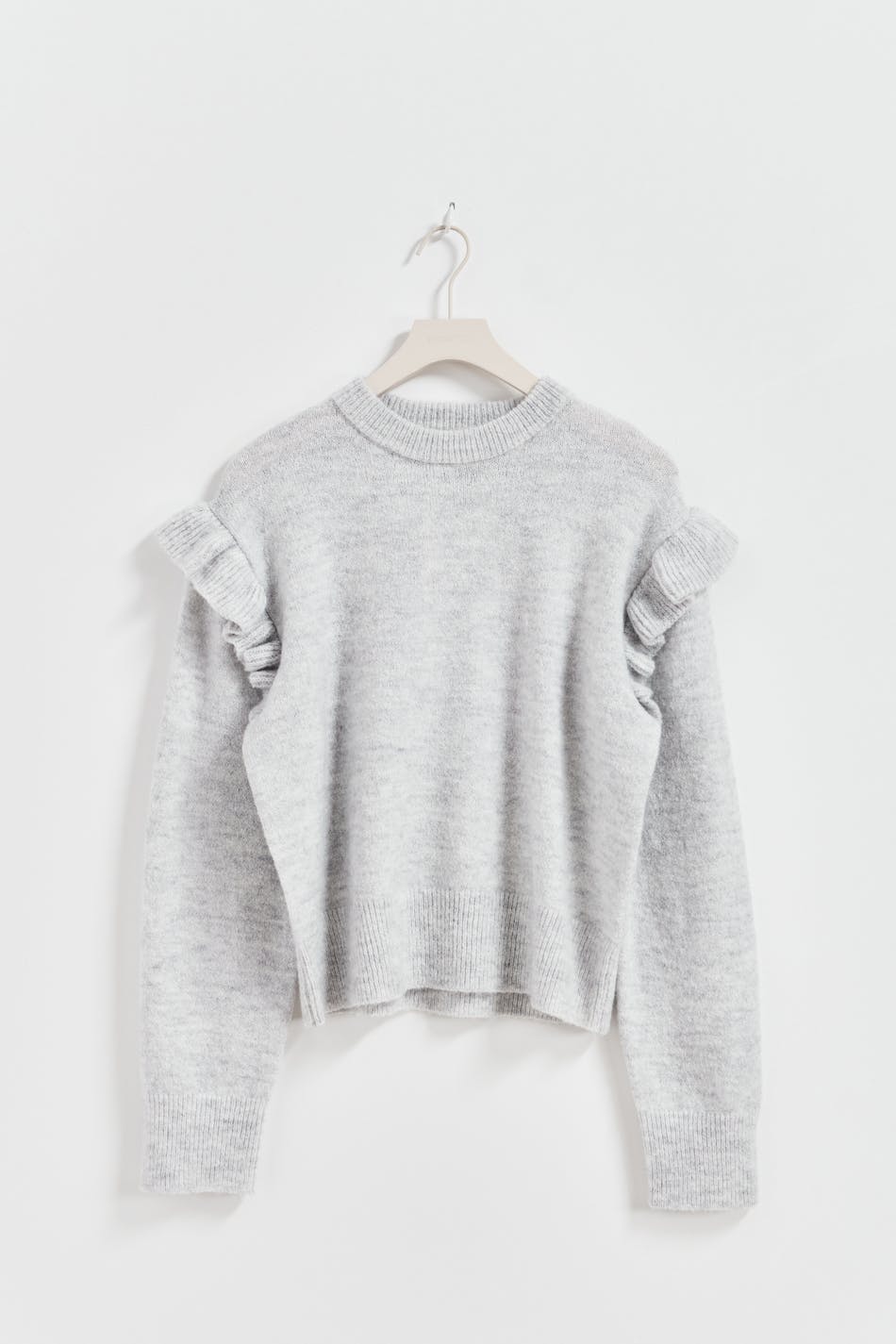 Y knitted frill sweater