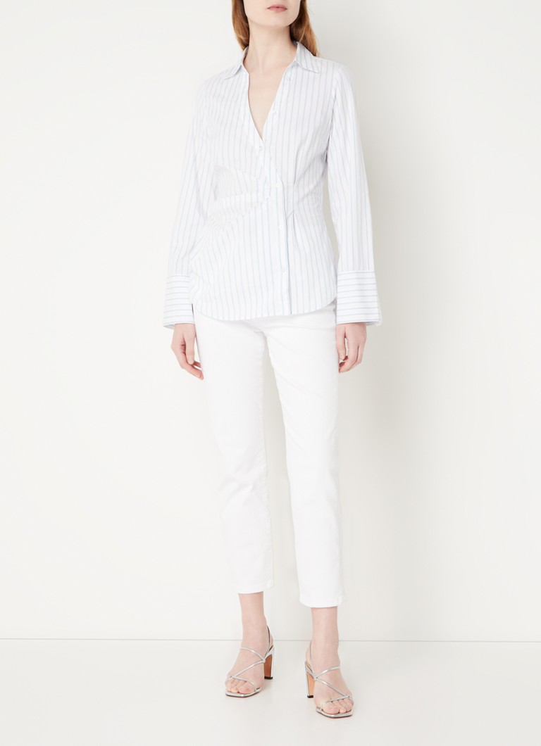 French Connection  Isabelle blouse met streepprint en asymmetrische zoom
