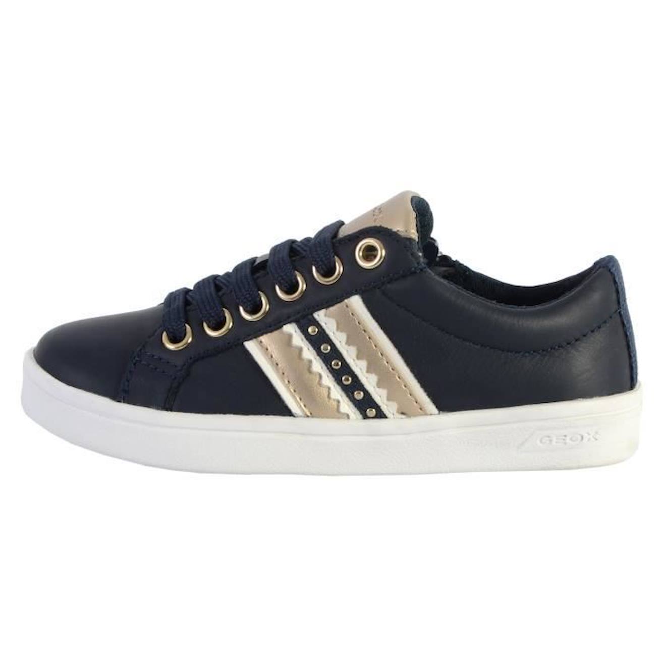 Basket Cuir Enfant Geox Drock bleu