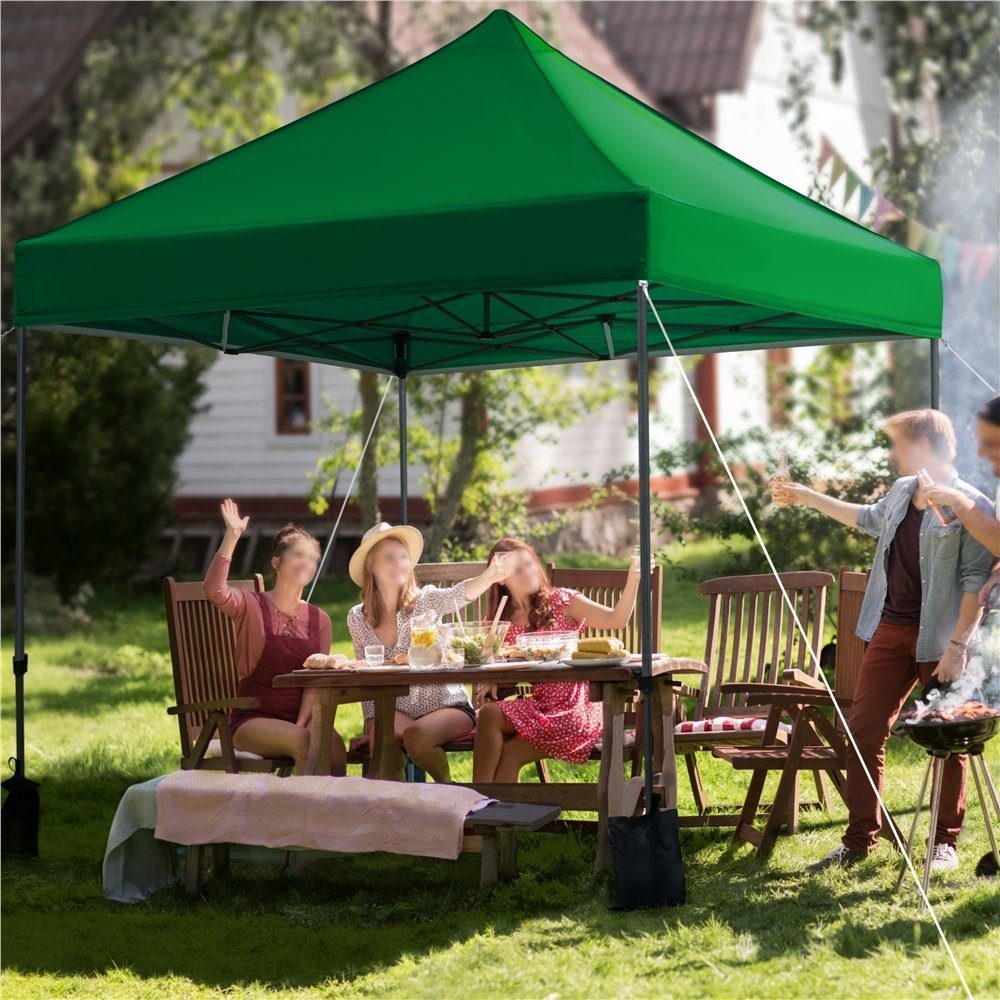 Yaheetech Faltpavillon, 3x3m Pavillon inkl. Tasche mit Rollen