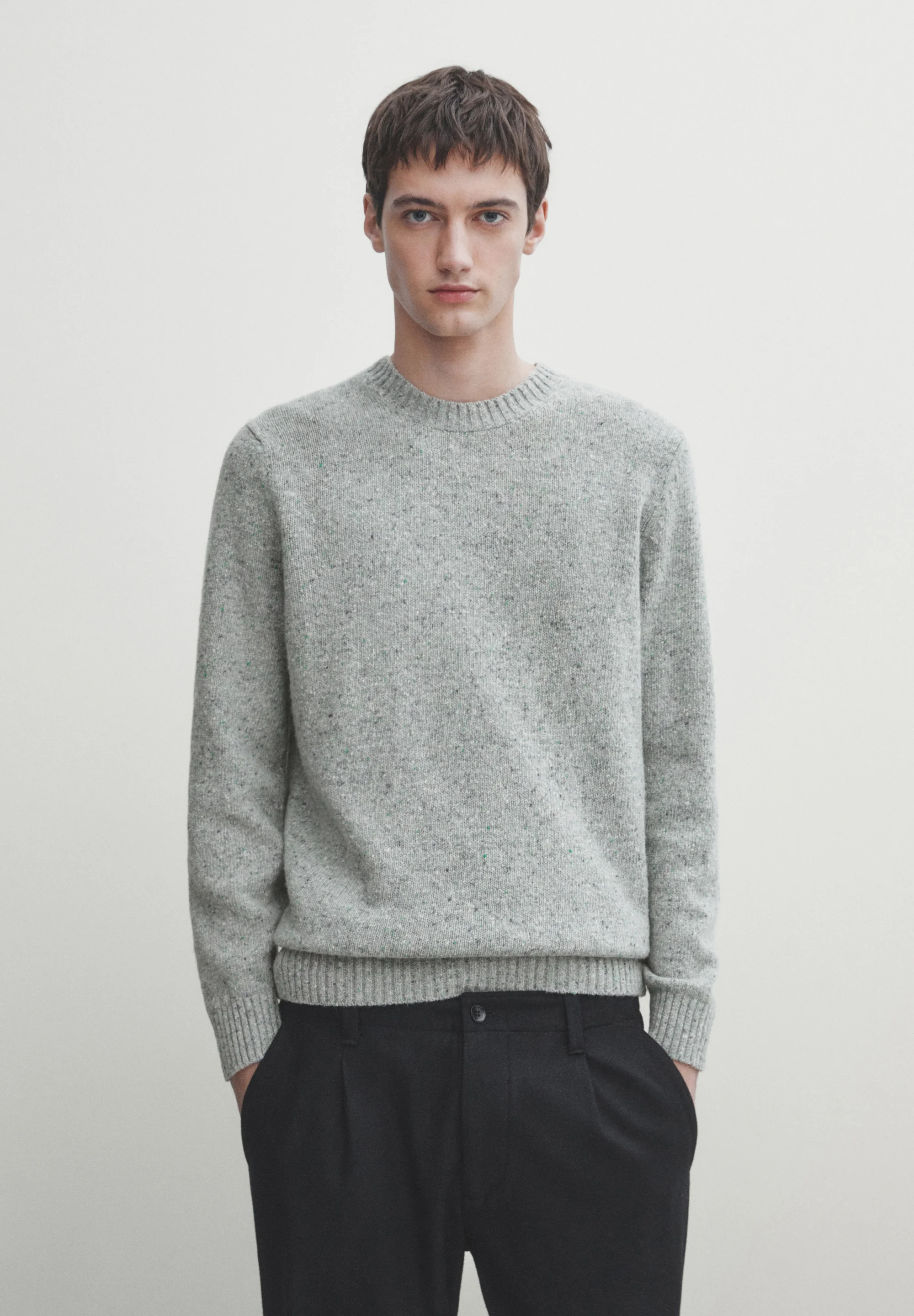 Massimo Dutti CUELLO REDONDO CON NUDO - Suéter