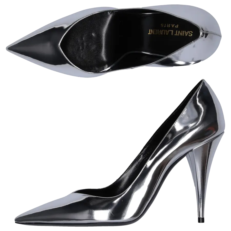 Saint Laurent - Pumps KIKI 100 Lackleder silber - silber
