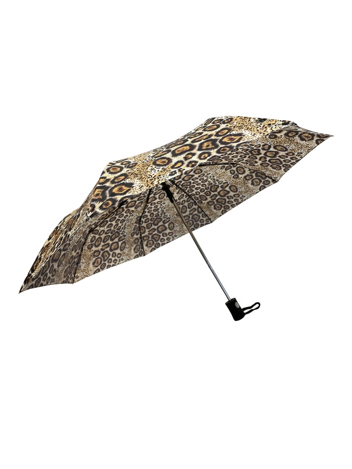 ANELY Regenschirm Leopard Muster Kleiner Automatik Taschenschirm in Braun günstig kaufen onesize