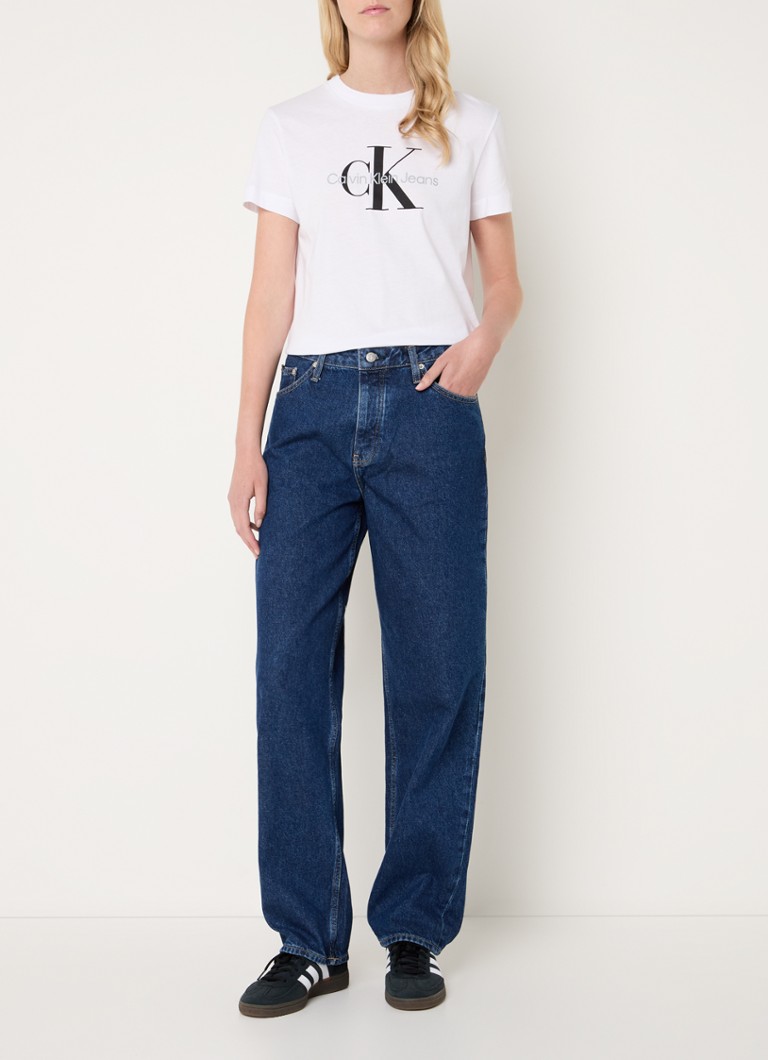 Jeans Calvin Klein a vita media, vestibilità comoda, lavaggio scuro
