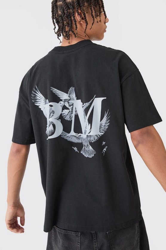 Oversize T-Shirt mit Bm-Print