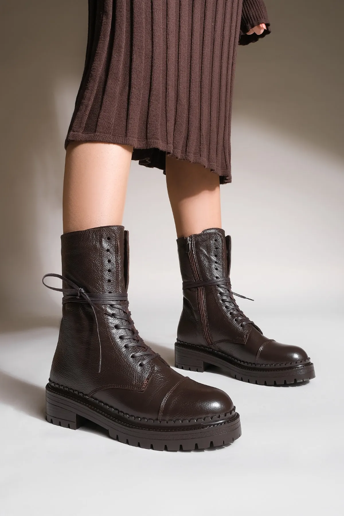 Marjin  Stiefelette - Braun - Flacher Absatz