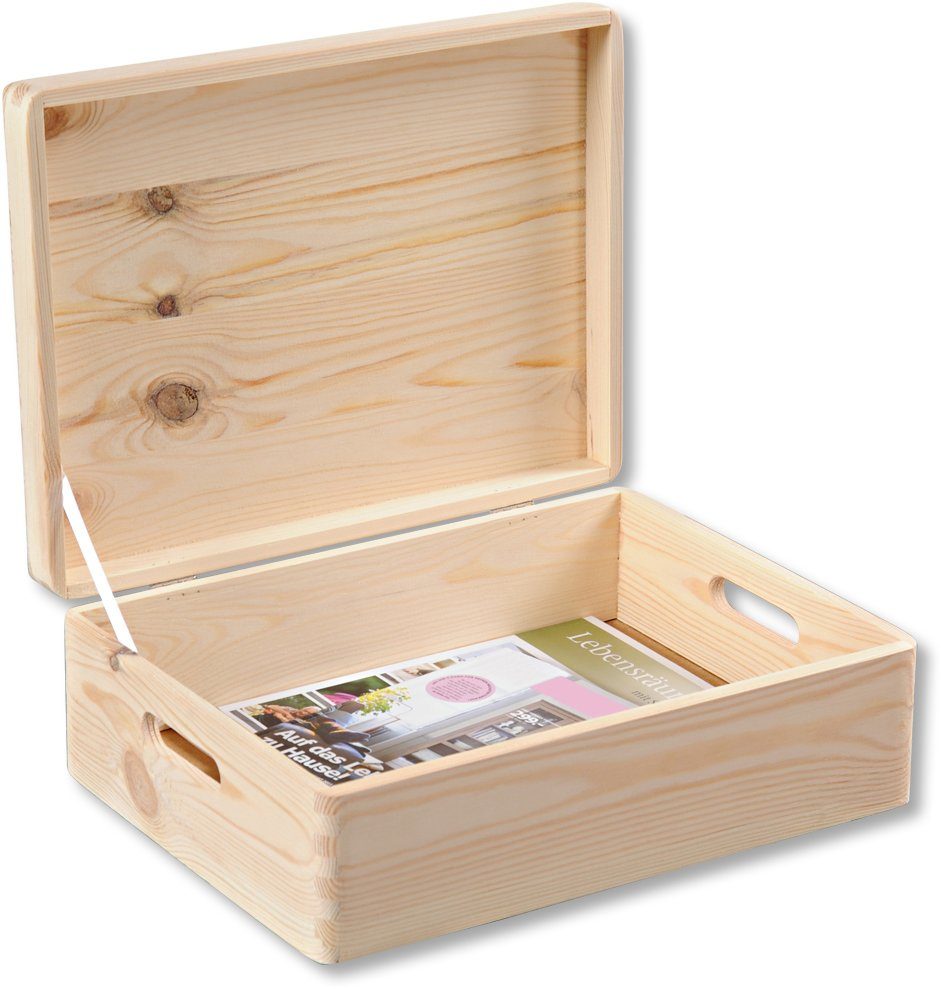 KESPER for kitchen & home Organizer, Aufbewahrungsbox, FSC®-zertifiziertes Kiefernholz, mit Klapttdeckel