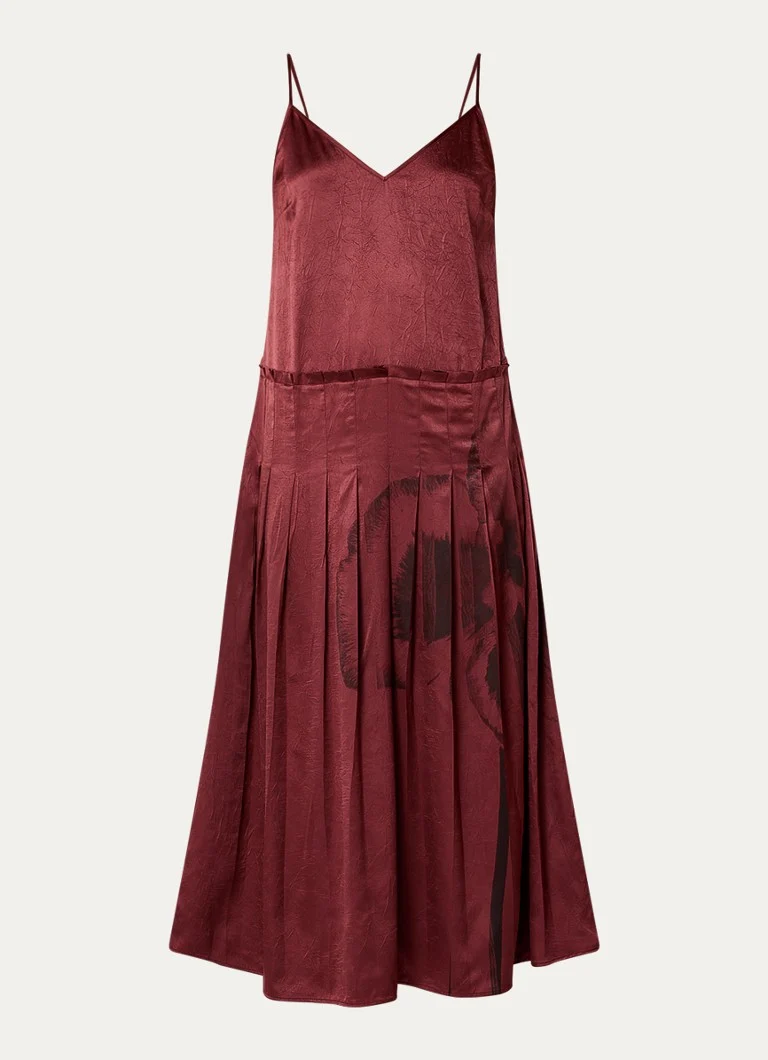 Max & Co Curly satin midi dress with spaghetti straps