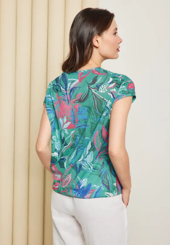 CECIL Printshirt in Leinenoptik