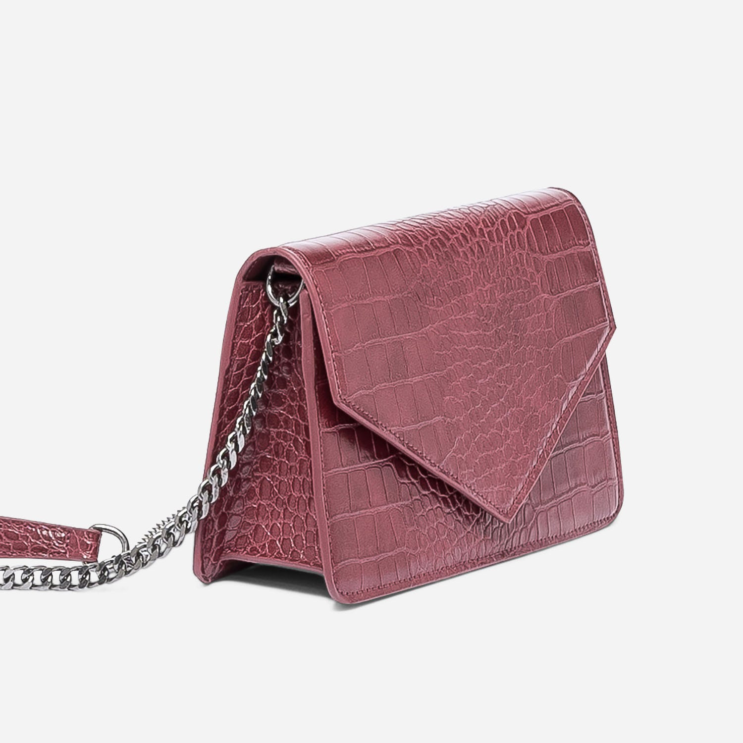 Sac à main TEXTO rouge embossé croco