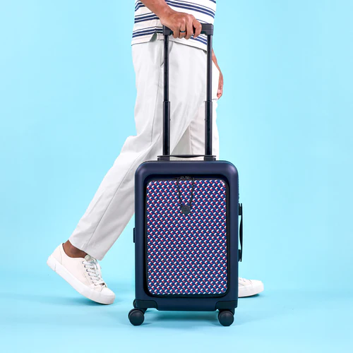 CDG 4-wheel hard-shell suitcase, TLS navy blue pouch