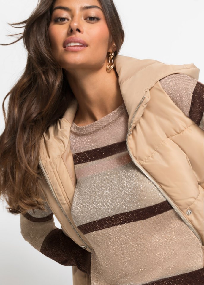 Lurex-Pullover mit Streifen