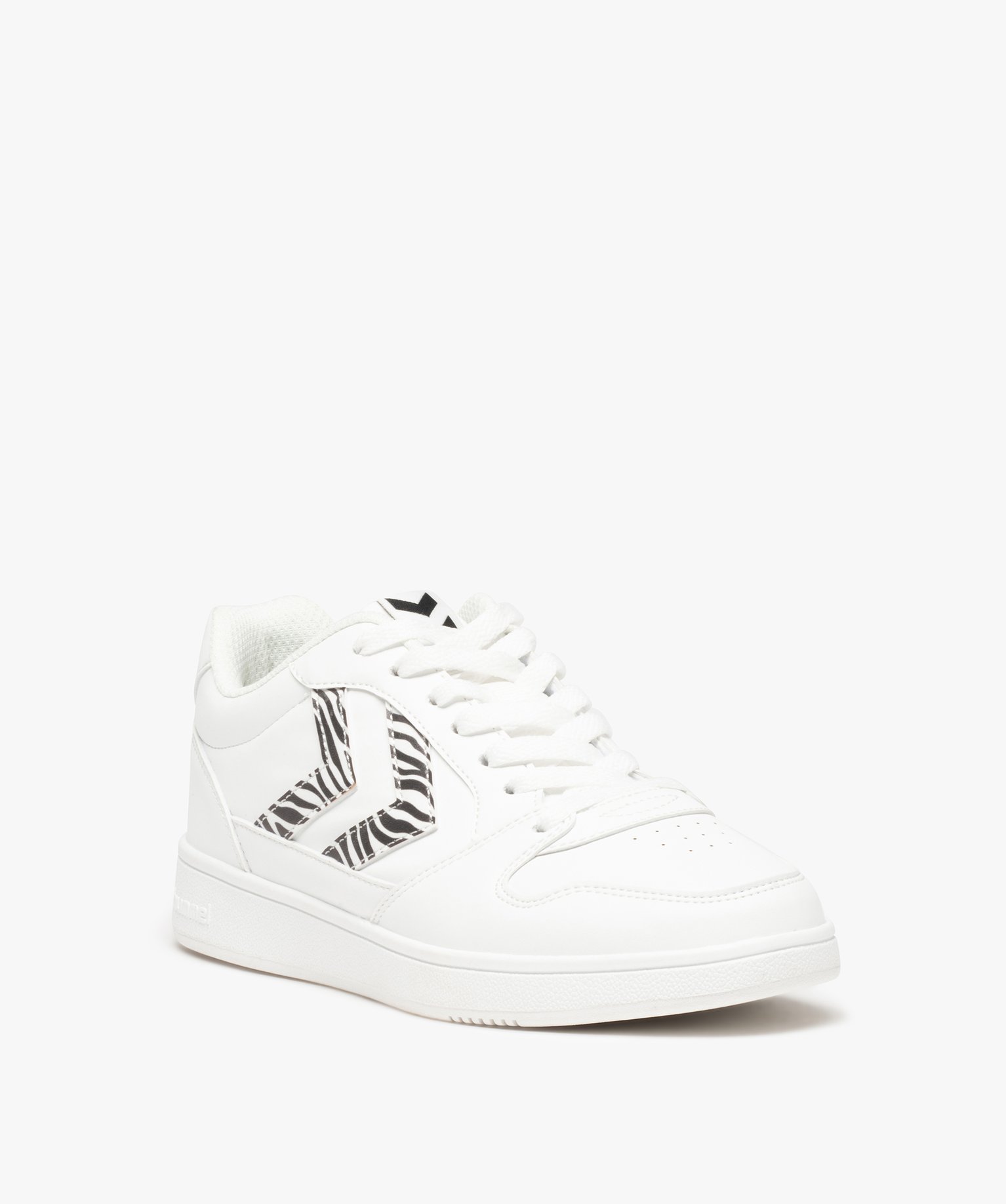 Baskets femme à lacets et à bande contrastante - Hummel blanc | GEMO
