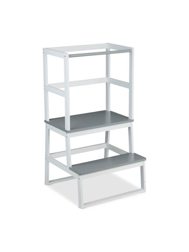 relaxdays Lernturm in Weiß/Grau - (B)50 x (H)93 x (T)48,5 cm günstig kaufen onesize