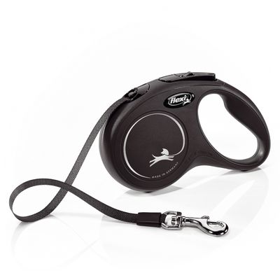 flexi New Classic Gurt-Leine S schwarz, 5 m